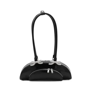 BLACK LEATHER SHOULDER BAG