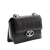 BLACK LEATHER SHOULDER BAG