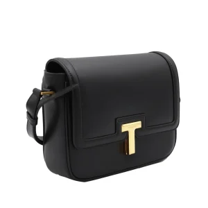 BLACK LEATHER SHOULDER BAG