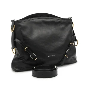 BLACK LEATHER SHOULDER BAG