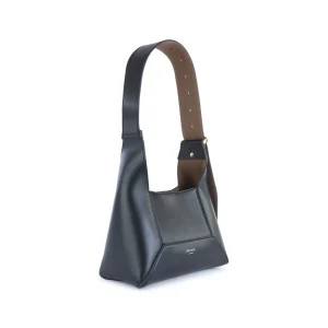 BLACK LEATHER SHOULDER BAG
