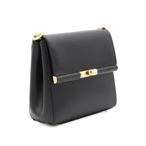 BLACK LEATHER SHOULDER BAG