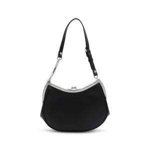 BLACK LEATHER SHOULDER BAG