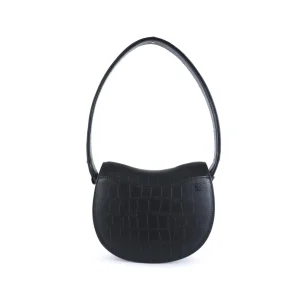 BLACK LEATHER SHOULDER BAG