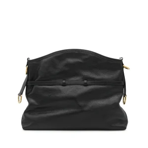 BLACK LEATHER SHOULDER BAG