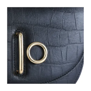 BLACK LEATHER SHOULDER BAG