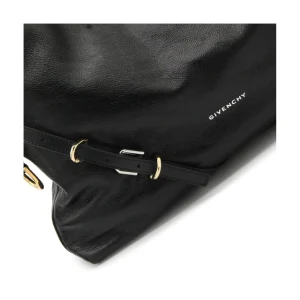 BLACK LEATHER SHOULDER BAG