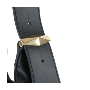BLACK LEATHER SHOULDER BAG