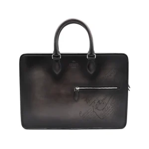 BLACK LEATHER TOP HANDLE