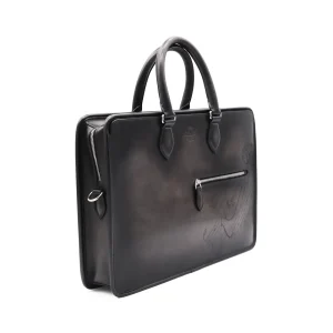 BLACK LEATHER TOP HANDLE