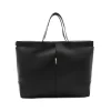BLACK LEATHER TOP HANDLE BAG