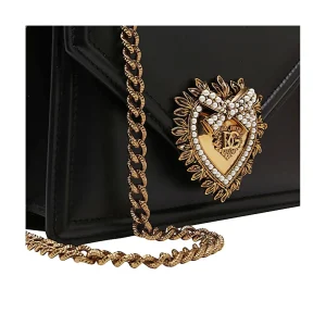 BLACK LEATHER TOP HANDLE BAG