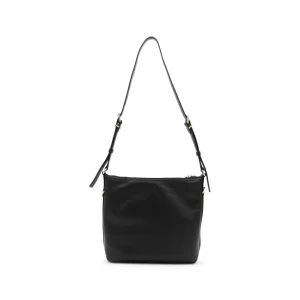 BLACK LEATHER VOYOU SHOULDER BAG