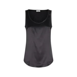 BLACK SILK BLEND TANK TOP