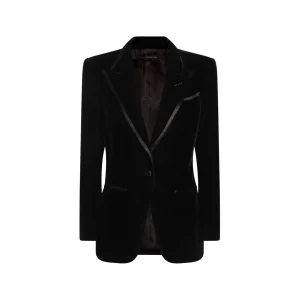 BLACK VISCOSE BLAZER