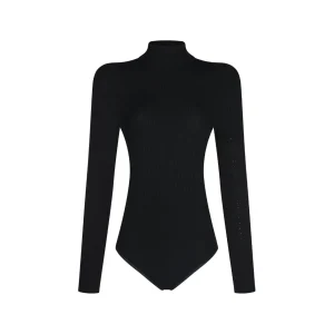 BLACK VISCOSE BODYSUITS
