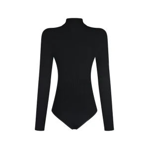 BLACK VISCOSE BODYSUITS