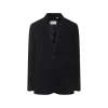 BLACK VISCOSE CASUAL JACKET