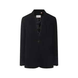 BLACK VISCOSE CASUAL JACKET