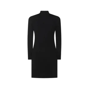 BLACK VISCOSE MINI DRESS
