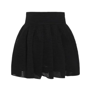 BLACK VISCOSE MINI SKIRT