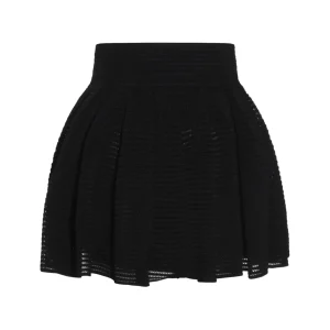 BLACK VISCOSE MINI SKIRT
