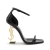 BLACK VYNIL OPIUM SANDALS