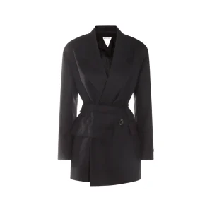 BLACK WOOL CASUAL JACKET