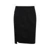 BLACK WOOL MIDI SKIRT