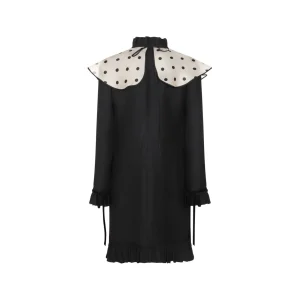 BLACK WOOL MINI DRESS