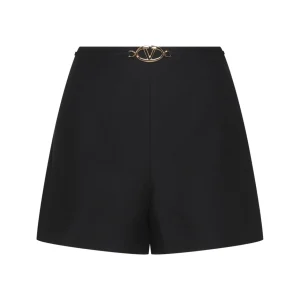 BLACK WOOL SHORTS