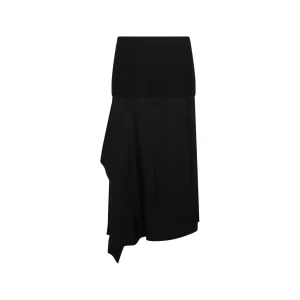 BLACK WOOL SKIRT