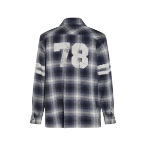 BLUE AND GREY COTTON SHIRT
