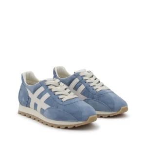 BLUE AND WHITE SUEDE SNEAKERS