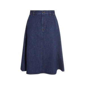 BLUE COTTON DENIM SKIRT