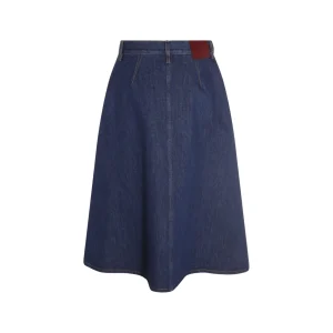 BLUE COTTON DENIM SKIRT