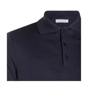 BLUE COTTON POLO KNITWEAR