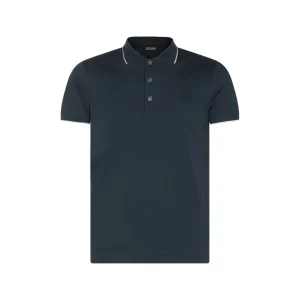 BLUE COTTON POLO SHIRT