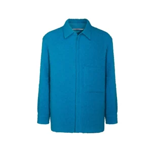 BLUE WOOL DOWN JACKET