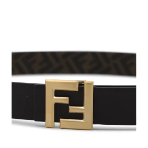 BROWN AND GOLD LEATHER BELT