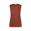 BROWN AND RED TOP