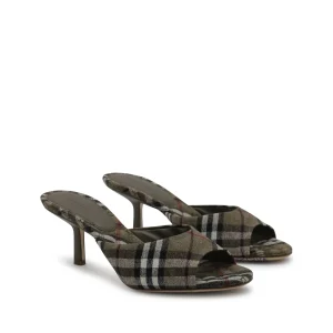 BROWN CANVAS MULES