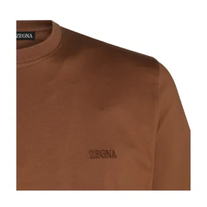 BROWN COTTON T-SHIRT