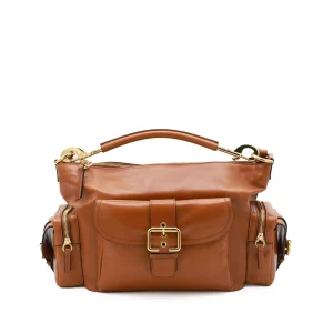 BROWN LEATHER CAMERA BAG
