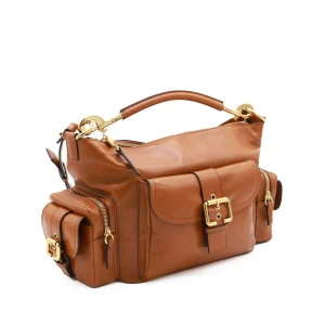 BROWN LEATHER CAMERA BAG