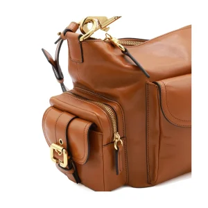 BROWN LEATHER CAMERA BAG