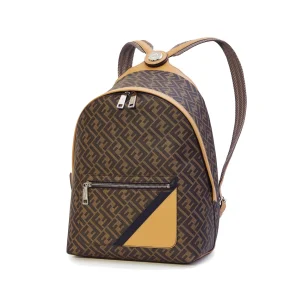 BROWN LEATHER CHIODO DIAGONAL BACKPACK