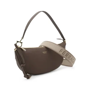 BROWN LEATHER CROSSBODY BAG