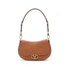 BROWN LEATHER OVHAL SHOULDER BAG