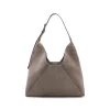 BROWN LEATHER SUEDE SHOULDER BAG